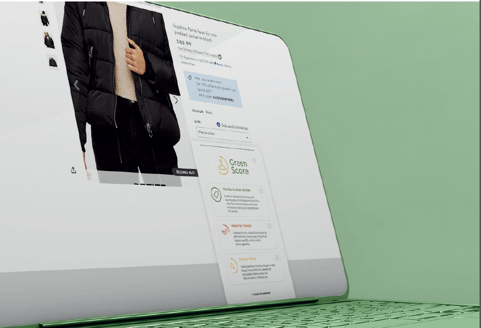nachhaltiger Modekonsum, Green Score Tool Browser Extension,
